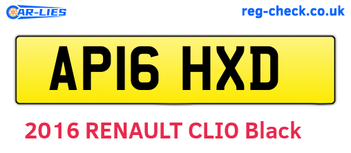 AP16HXD are the vehicle registration plates.