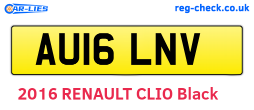 AU16LNV are the vehicle registration plates.