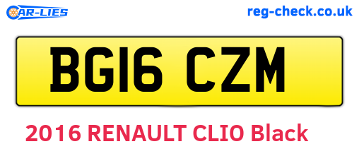 BG16CZM are the vehicle registration plates.