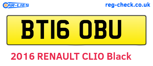 BT16OBU are the vehicle registration plates.