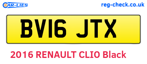 BV16JTX are the vehicle registration plates.