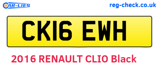 CK16EWH are the vehicle registration plates.