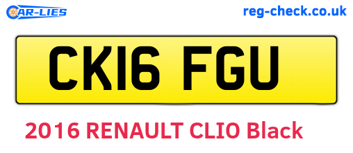 CK16FGU are the vehicle registration plates.