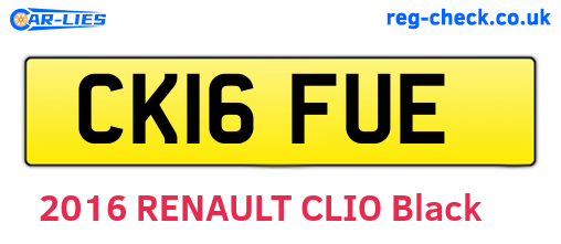 CK16FUE are the vehicle registration plates.