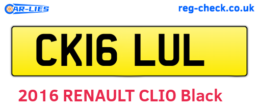 CK16LUL are the vehicle registration plates.