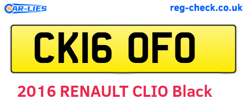 CK16OFO are the vehicle registration plates.