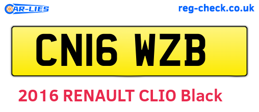 CN16WZB are the vehicle registration plates.