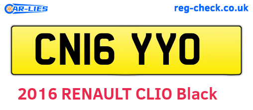CN16YYO are the vehicle registration plates.