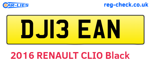 DJ13EAN are the vehicle registration plates.