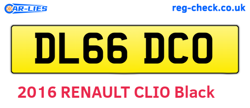 DL66DCO are the vehicle registration plates.