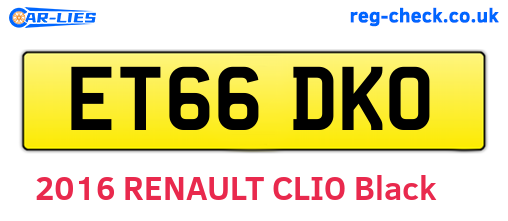 ET66DKO are the vehicle registration plates.