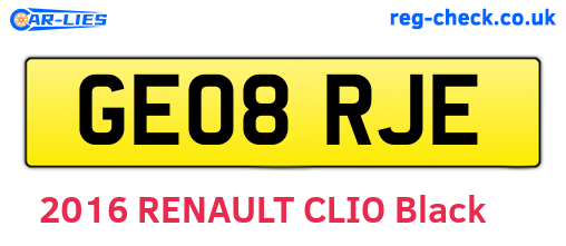 GE08RJE are the vehicle registration plates.