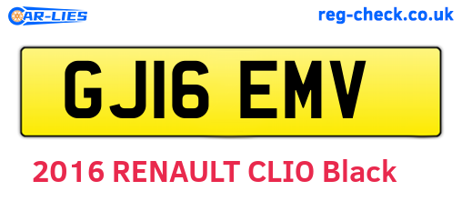 GJ16EMV are the vehicle registration plates.