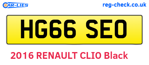 HG66SEO are the vehicle registration plates.