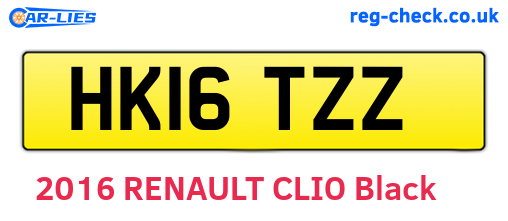 HK16TZZ are the vehicle registration plates.