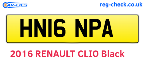HN16NPA are the vehicle registration plates.