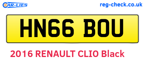 HN66BOU are the vehicle registration plates.