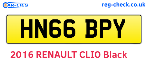 HN66BPY are the vehicle registration plates.