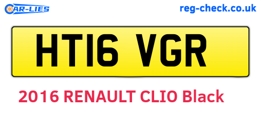 HT16VGR are the vehicle registration plates.