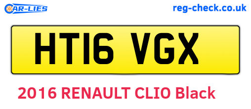 HT16VGX are the vehicle registration plates.
