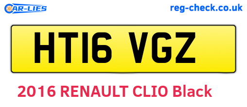 HT16VGZ are the vehicle registration plates.