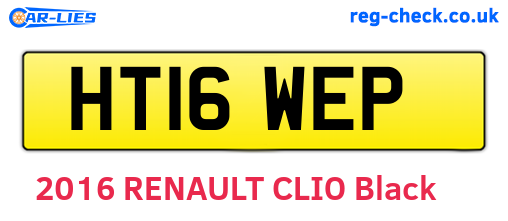 HT16WEP are the vehicle registration plates.