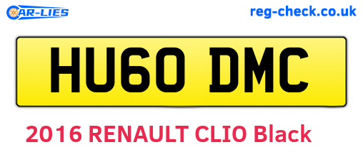 HU60DMC are the vehicle registration plates.