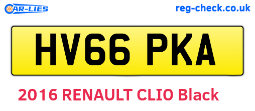 HV66PKA are the vehicle registration plates.