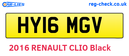HY16MGV are the vehicle registration plates.