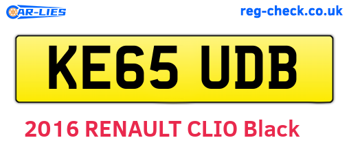 KE65UDB are the vehicle registration plates.