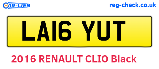 LA16YUT are the vehicle registration plates.