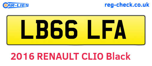 LB66LFA are the vehicle registration plates.
