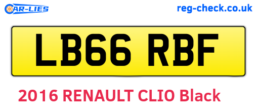 LB66RBF are the vehicle registration plates.