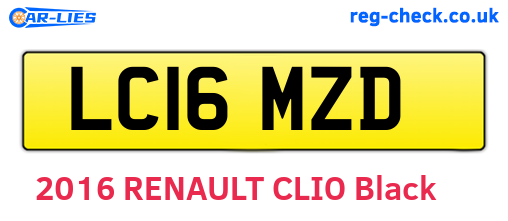 LC16MZD are the vehicle registration plates.
