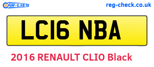 LC16NBA are the vehicle registration plates.