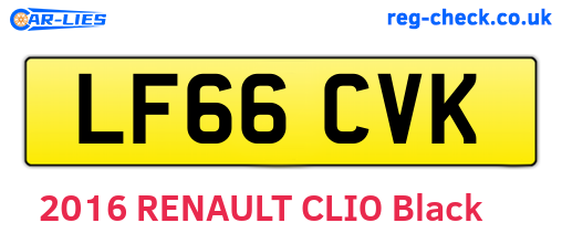 LF66CVK are the vehicle registration plates.