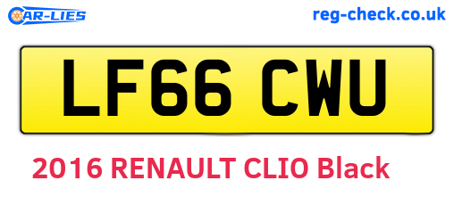 LF66CWU are the vehicle registration plates.