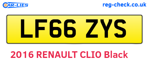 LF66ZYS are the vehicle registration plates.