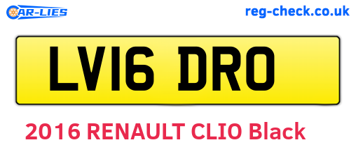 LV16DRO are the vehicle registration plates.