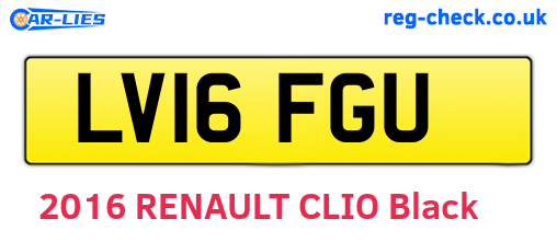 LV16FGU are the vehicle registration plates.