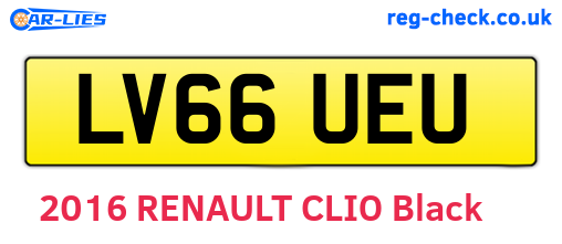 LV66UEU are the vehicle registration plates.