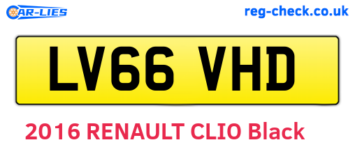 LV66VHD are the vehicle registration plates.