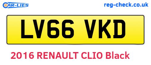 LV66VKD are the vehicle registration plates.