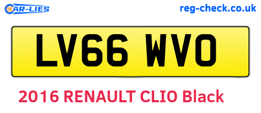 LV66WVO are the vehicle registration plates.