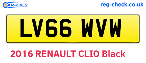 LV66WVW are the vehicle registration plates.