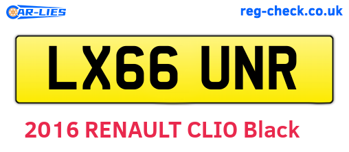 LX66UNR are the vehicle registration plates.