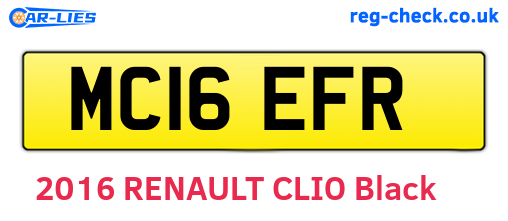 MC16EFR are the vehicle registration plates.