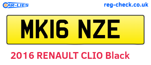 MK16NZE are the vehicle registration plates.