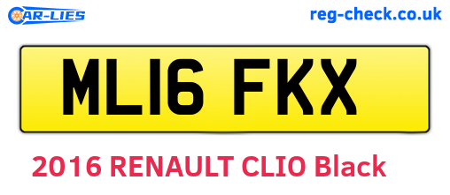 ML16FKX are the vehicle registration plates.