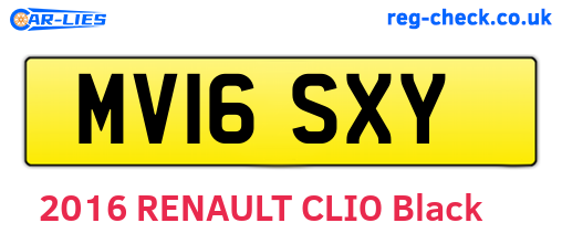 MV16SXY are the vehicle registration plates.